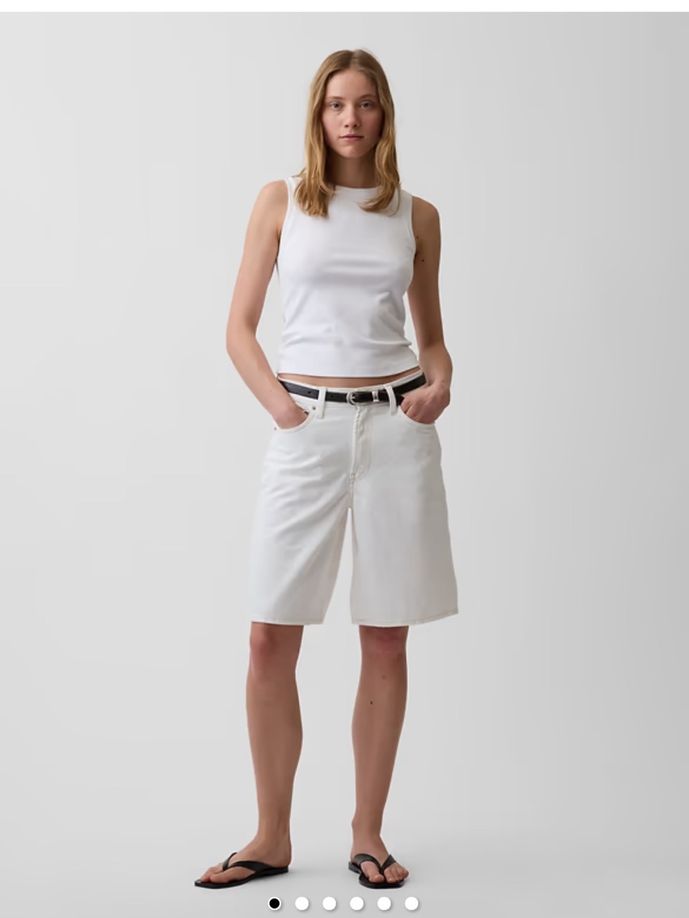 GAP White Bermuda Shorts with Casual Mid-Length Cut